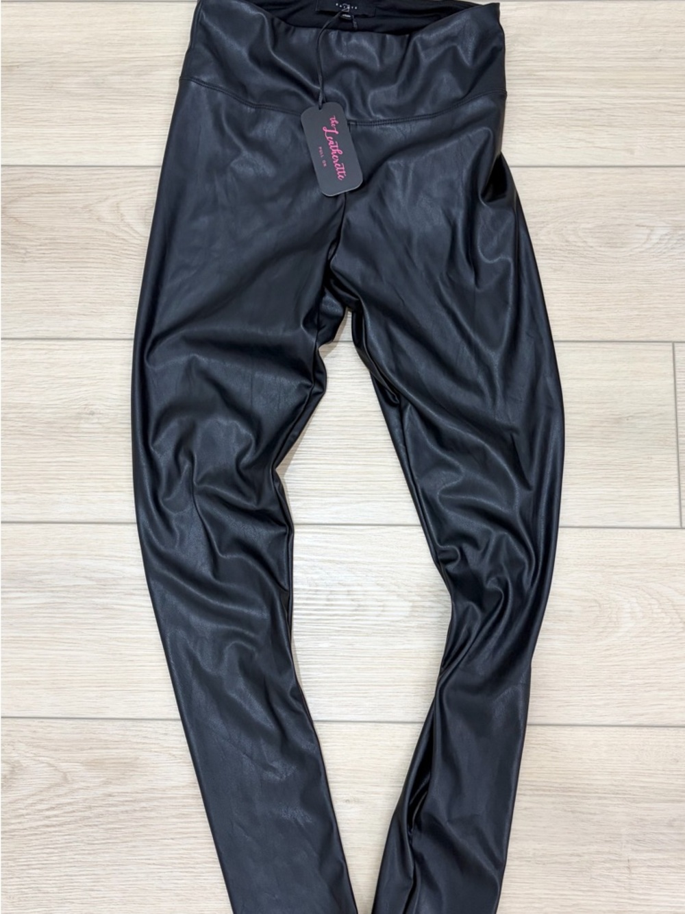 2 Saints The Leatherette Sleek Faux Leather Ankle Leggings Black S Pull On